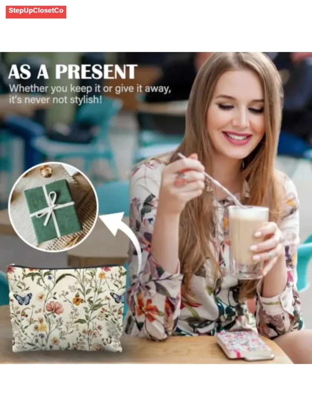 Canvas Toiletry Bag Zipper Pouch, Linen-Style Makeup Organizer for Travel &